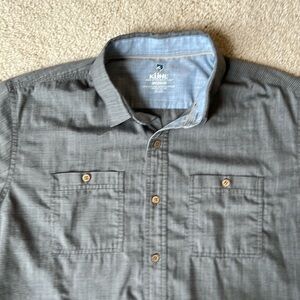 Men’s Kuhl Karib Stripe Short-Sleeve Shirt (Size M) in Storm